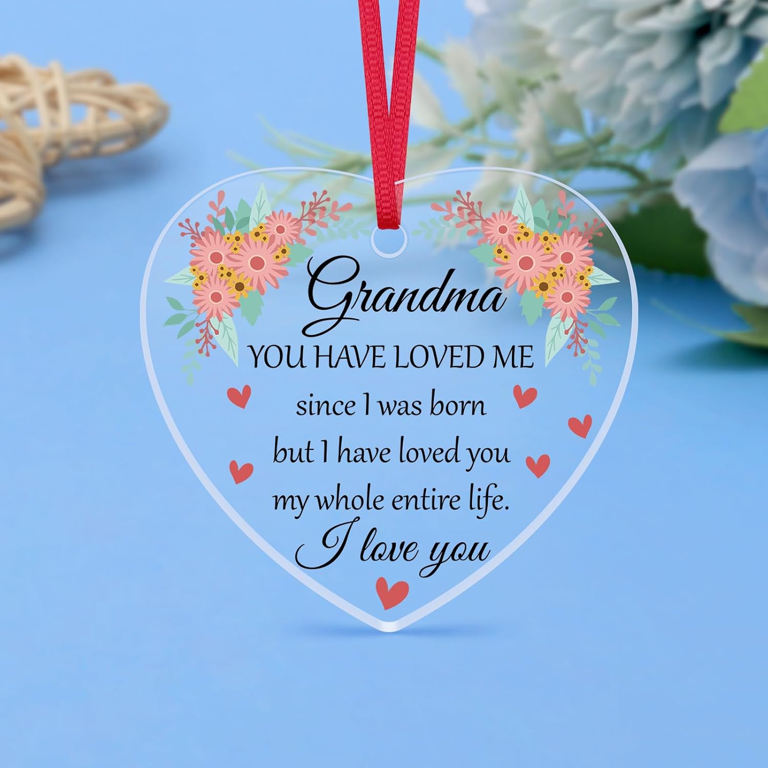 Grandma Christmas Ornament Grandma Birthday Gifts from Granddaughter Grandson Mothers Day Thanksgiving Day Gift Acrylic Ornaments Keepsake Birthday Gift for My Grandmother from Grandkids - Image 4