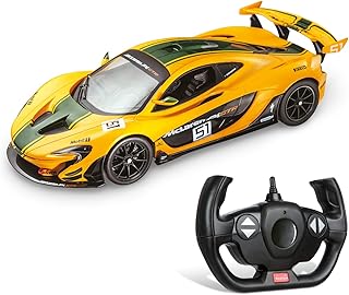 MONDO 63382 McLaren Motors, MC Laren P1 GTR, Modelo a Escala 1:14, hasta 10 km/h de Velocidad, Coche de Juguete Infantil, Color Amarillo