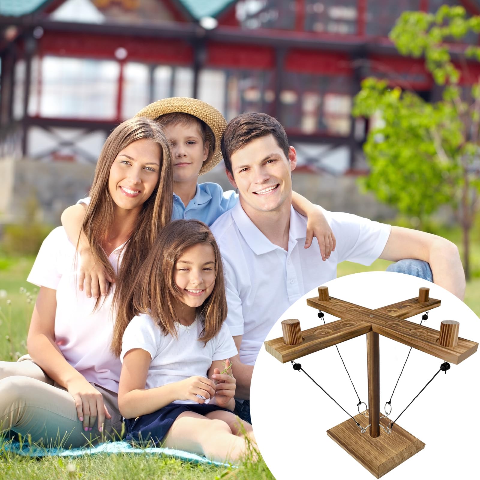 HONGECB HOOK TOSS Game, Échelle De Tir En Bois Faite à La Main, Crochet