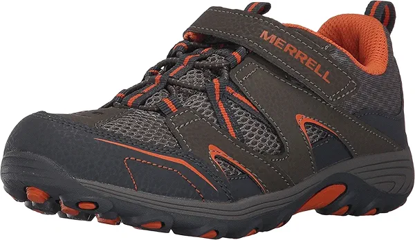Merrell Trail Chaser Hiking Sneaker, Gunsmoke/Orange, 11 Wide US Unisex Little_Kid