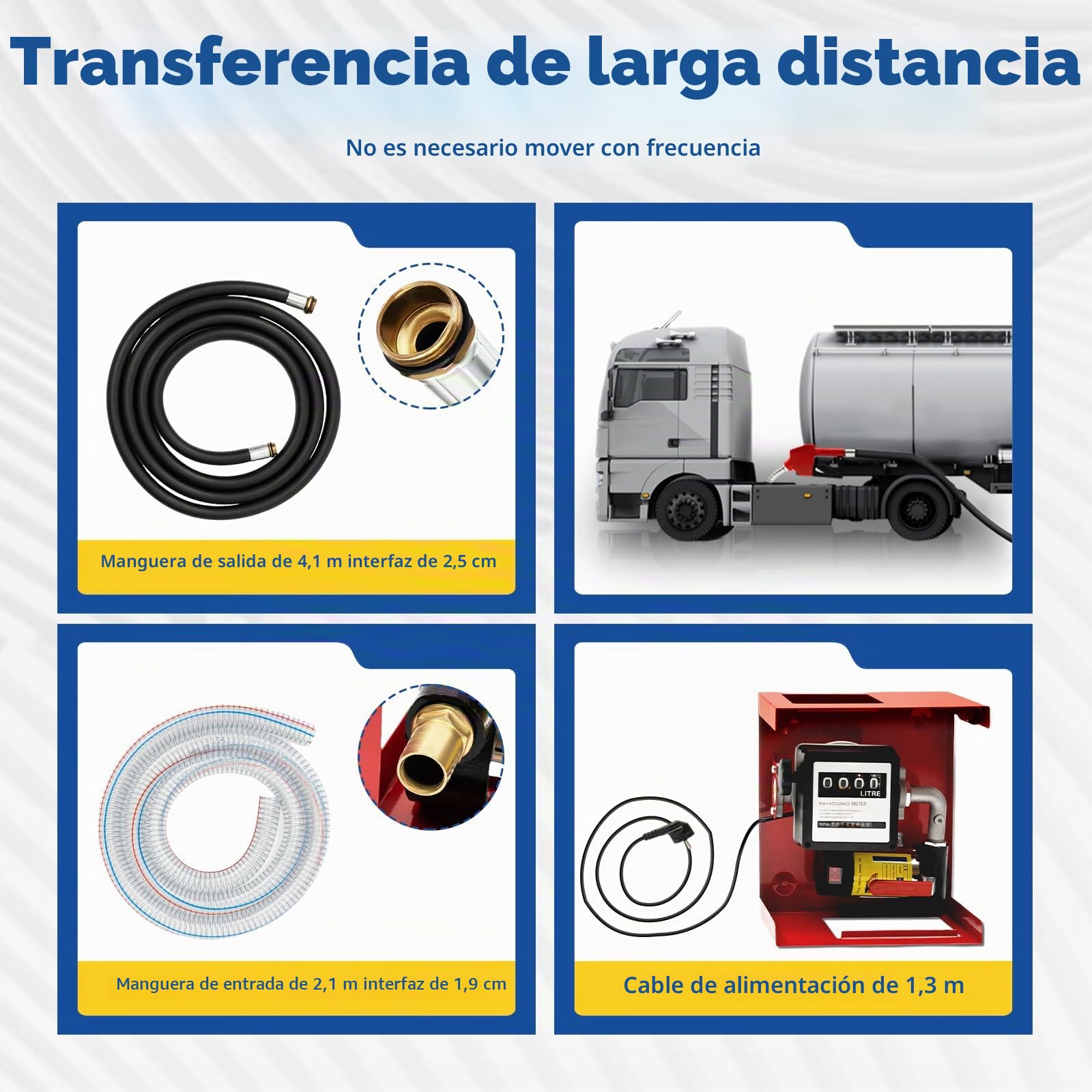 Bomba Gasoil, Bombas de Combustible para Coche, Bomba de gasóleo eléctrica de 230 V, Pistola automática para diésel, 50 l/min, Compatible con Aceite, diésel, biodiésel o Queroseno