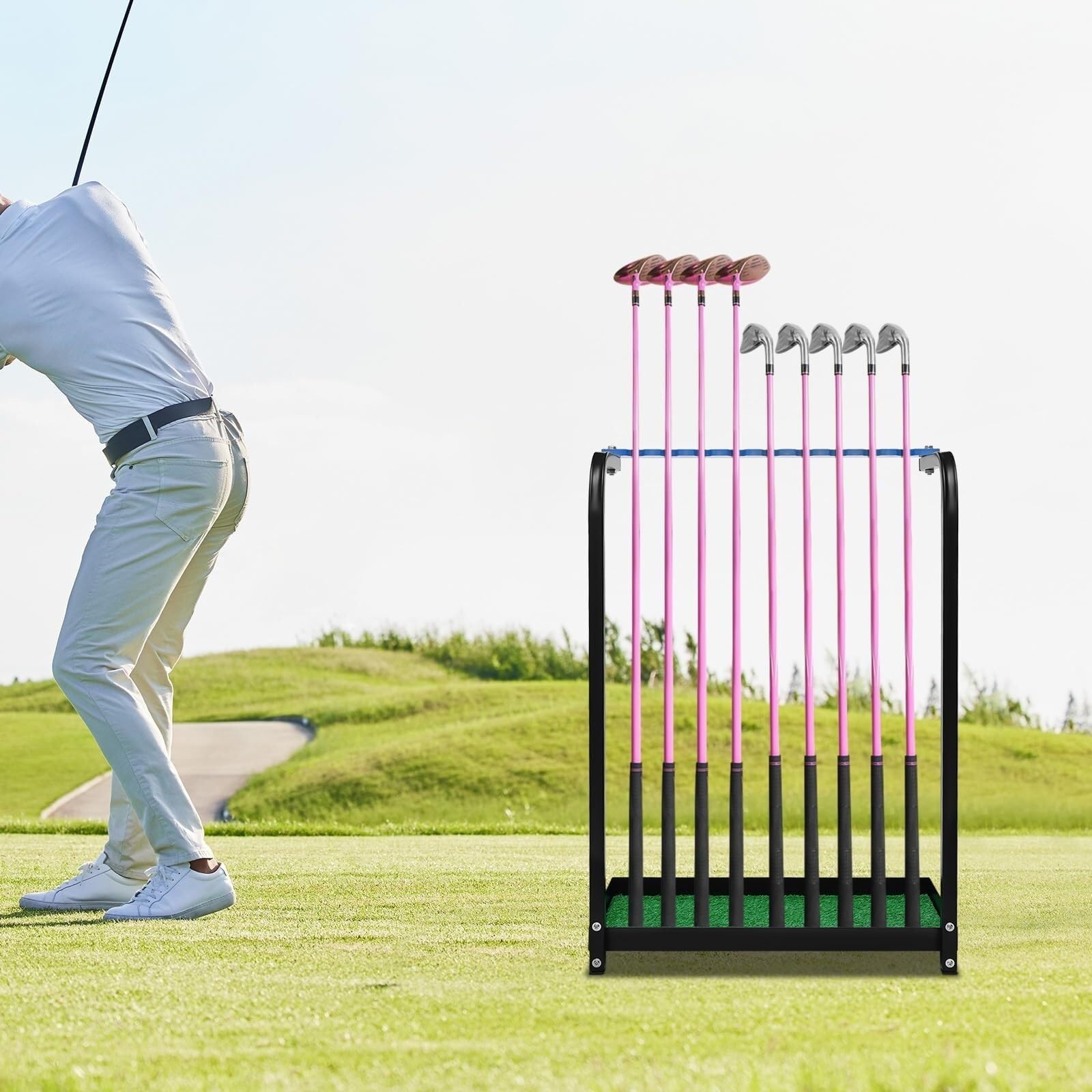 Aufbewahrung Ständer Golfschläger-Präsentationsständer, Bodenständer, Golf-Putter-Halter Für 9 Schläger, Für Den Innenbereich, Zuhause, Büro Golfschlager