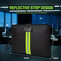 Vista 5 de Bolsa de documentos ignífuga con cerradura, cubierta de silicona que no pica, bolsa de dinero resistente al fuego para efectivo, bolsa