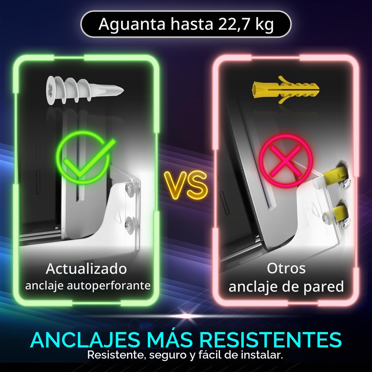 Fosmon Kit de Montaje en Pared con Estación de Carga para PS5 | Compatible con PlayStation 5 y Slim Disco y Edición Digital. Soporte de Metal Sólido con Cargador Dual y Luz RGB