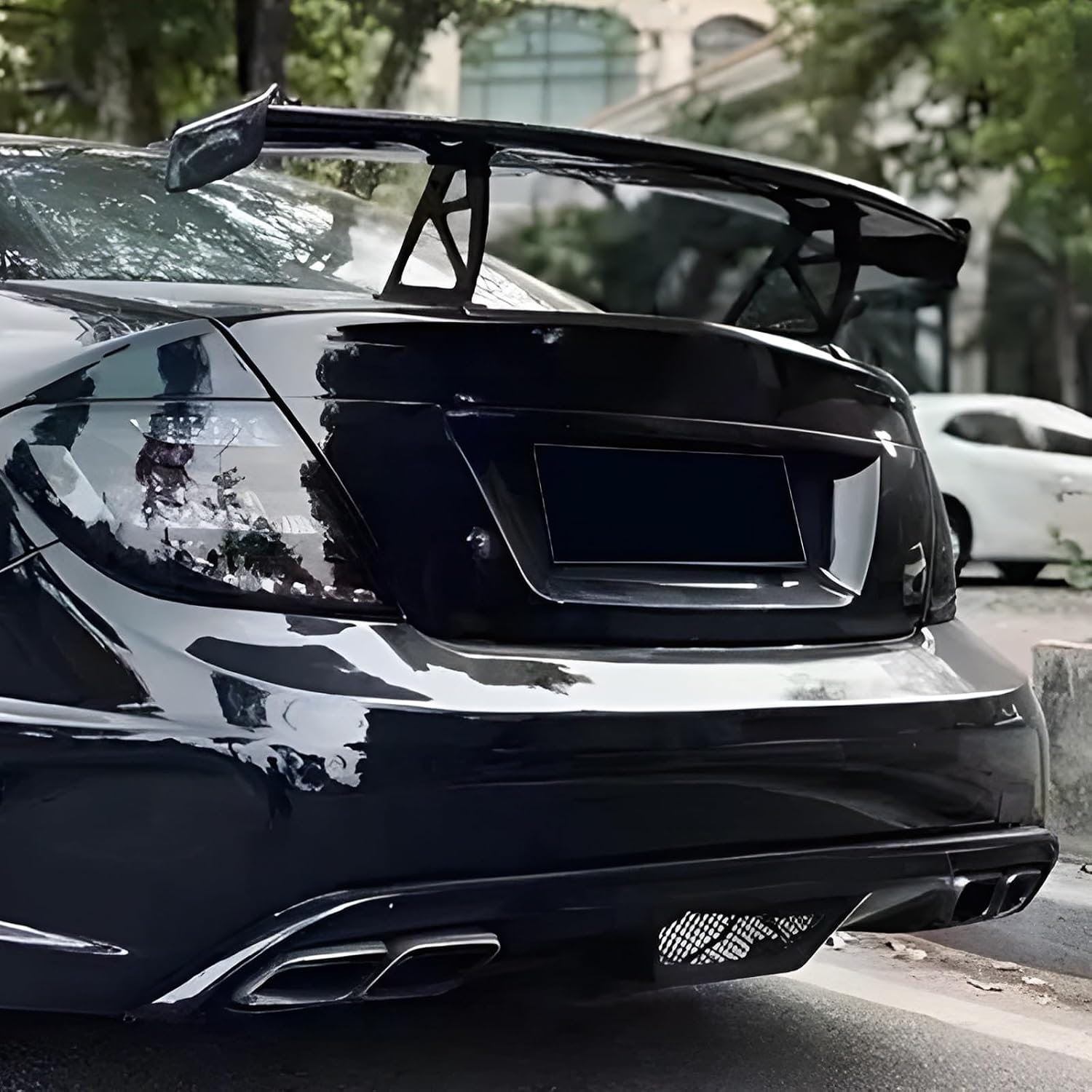 Carbon Fiber Rear Wing Spoiler Compatible with Mercedes-Benz C Class W204 W205 2007-2020 Rear Trunk Lip Spoiler Wing Vehicle Body Styling Kit(4 Door)