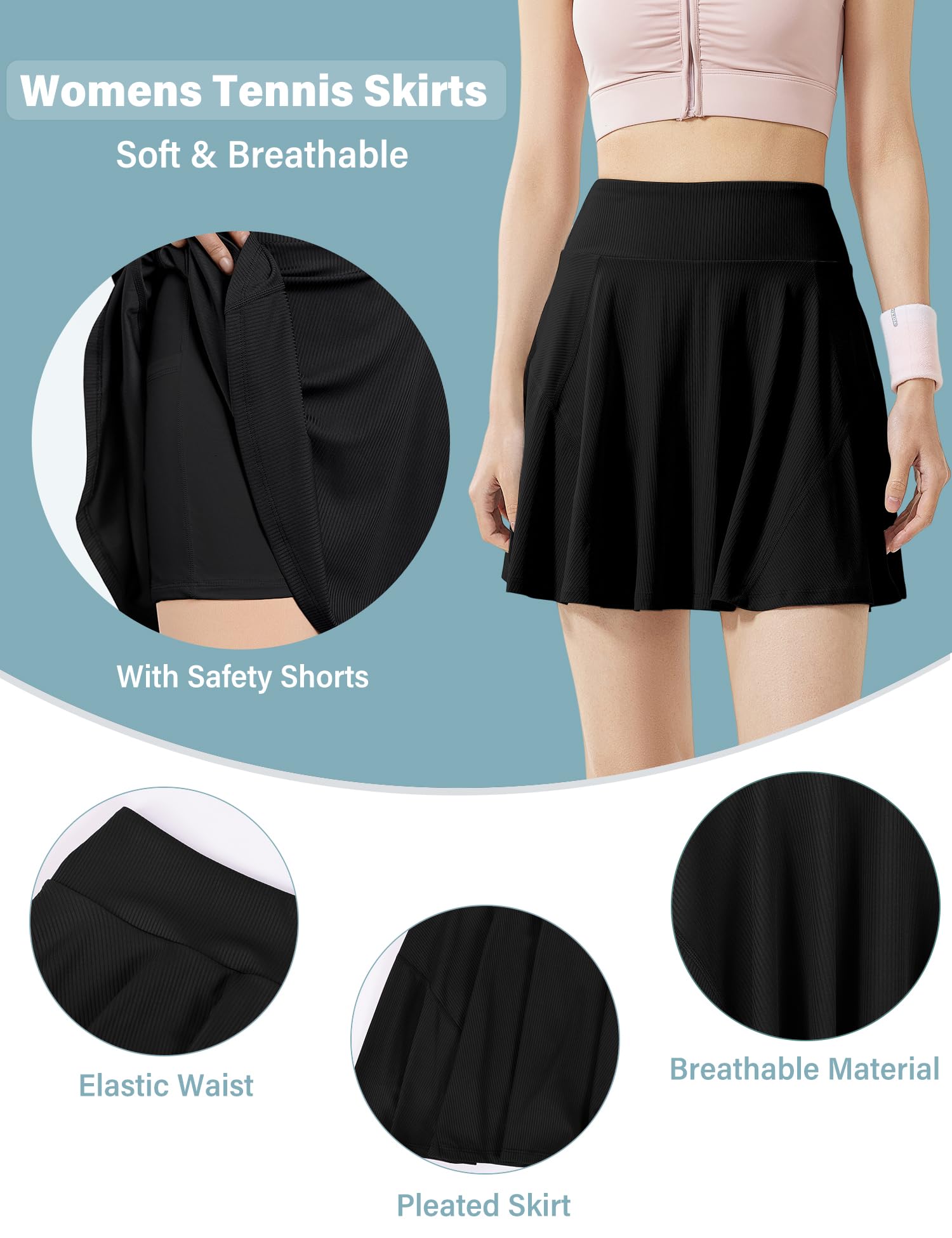 HANERDUN Falda Pantalon Mujer Ropa Deportiva Falda Tenis Padel Verano para Entrenamiento Deportivo Golf