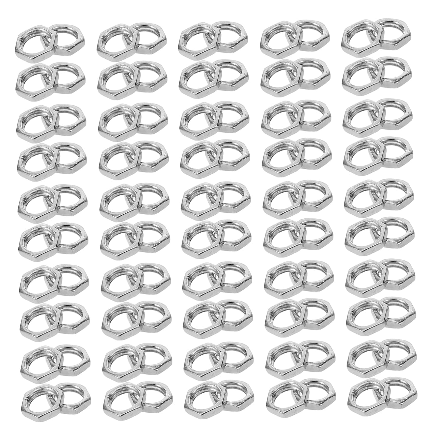 100Pcs Nut Fasteners for DIY Lamp Repair Smooth Surface Steel Lock Nuts with Fine Thread Pitch for Secure Installation for Lighting Projects and Replacement Parts
