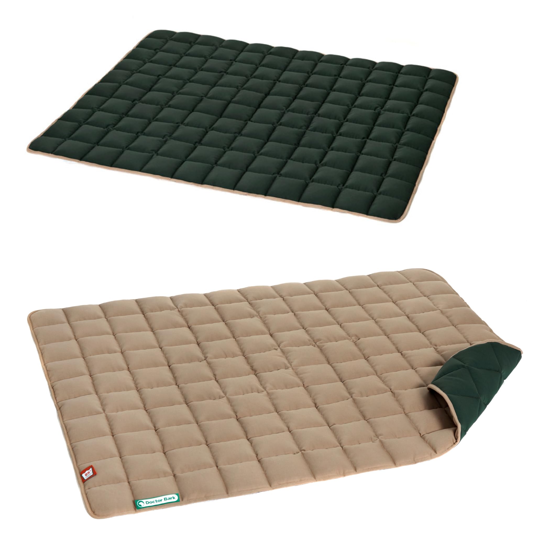 Doctor Bark Manta para Perros - Suave e hipoalergénica, Resistente a los arañazos y Duradera, Lavable a 95°C - Disponible en Diferentes tamaños y Colores(XL, Caramel/Verde)