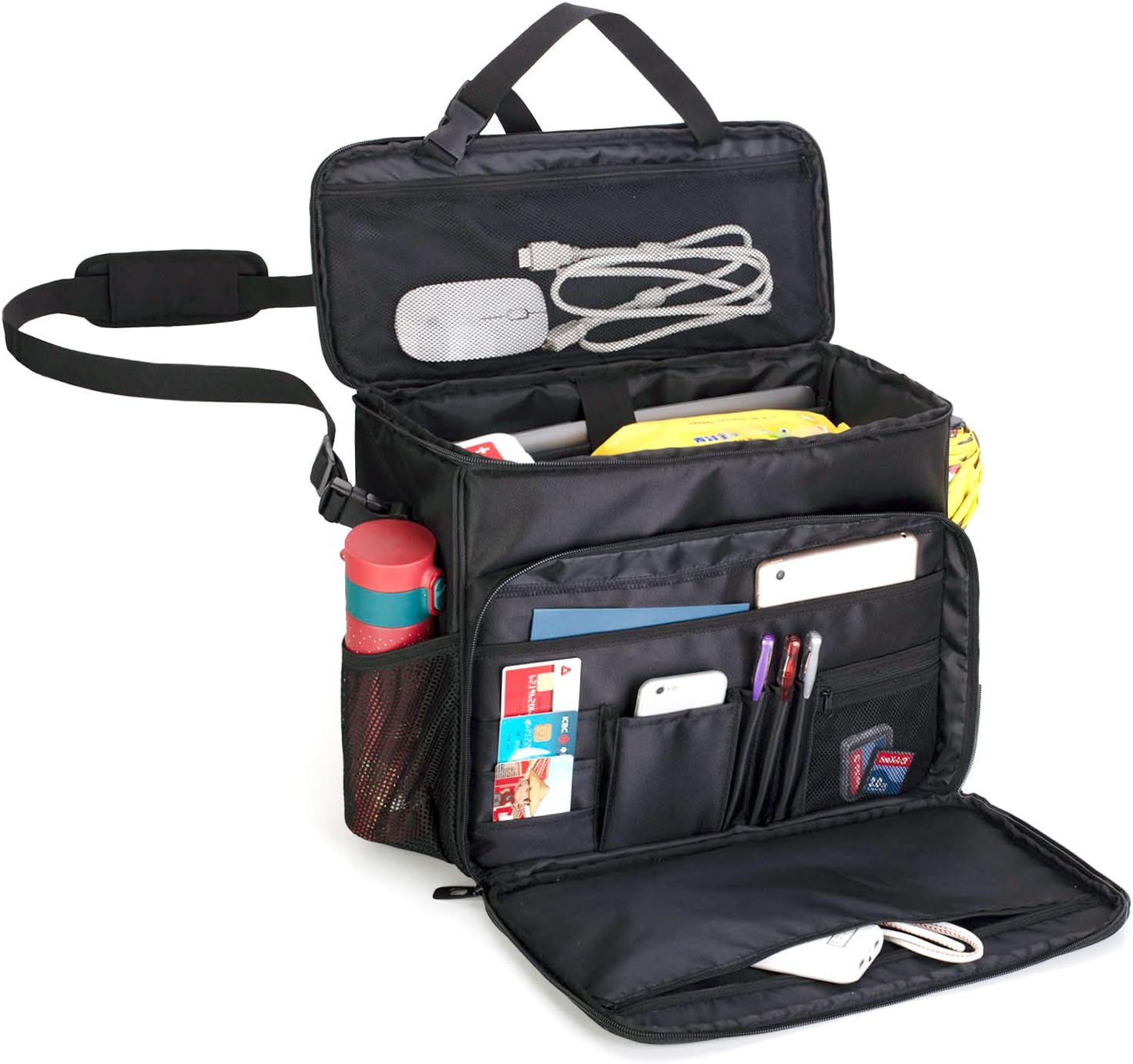 CURMIO Patrol Bag, Car Front Seat Organizer, Passenger Seat Storage Bag