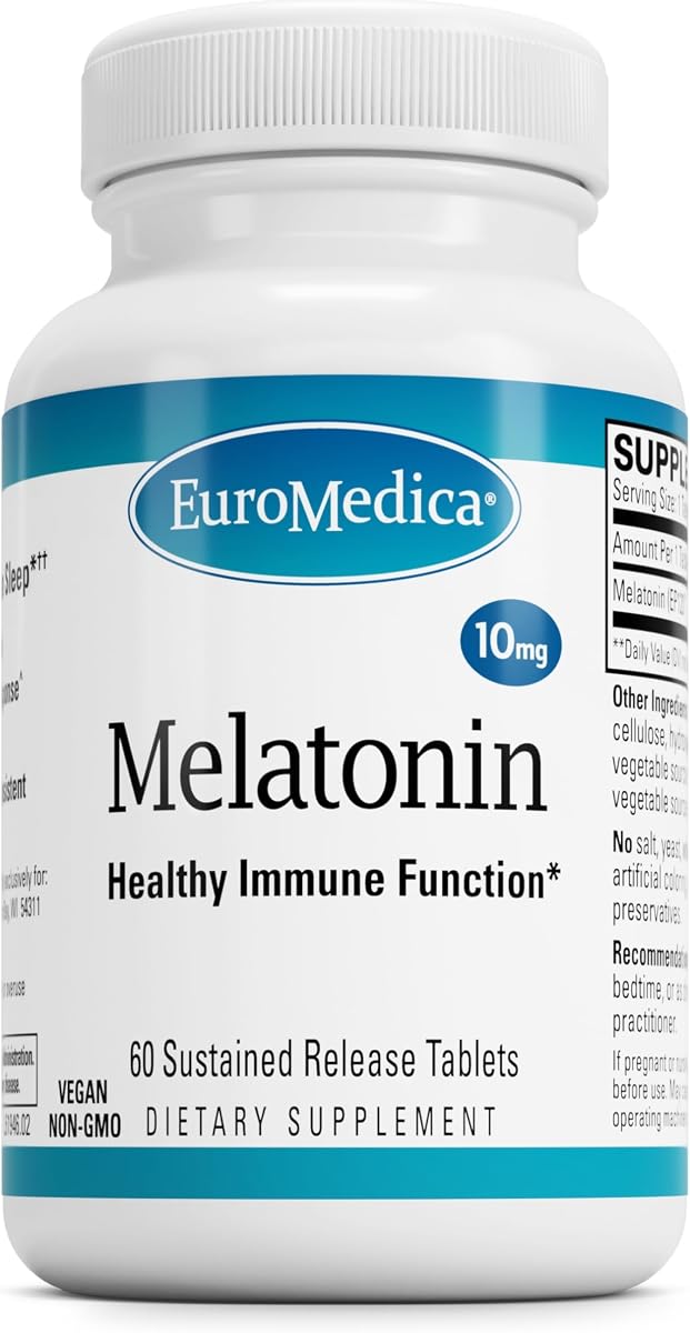 EuroMedica Melatonin EP 120 - Sleep & Relaxation - 60 Count | Melatonin. Restful Sleep and Antioxidant Defense Support. 60 tablets.