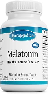 EuroMedica Melatonin - Sleep Support Supplement with Antioxidants - Gluten-Free for Healthy Sleep - Dietary Supplement to Aid Healthy Aging & Immune Health - 60 Sustained Release Tablets