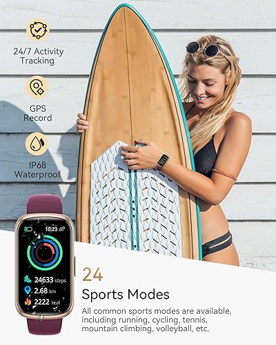 Miniatura 2 de Reloj de seguimiento de fitness, relojes inteligentes para mujeres con frecuencia cardíaca, oxígeno en sangremonitor de sueño, más de 20 modos