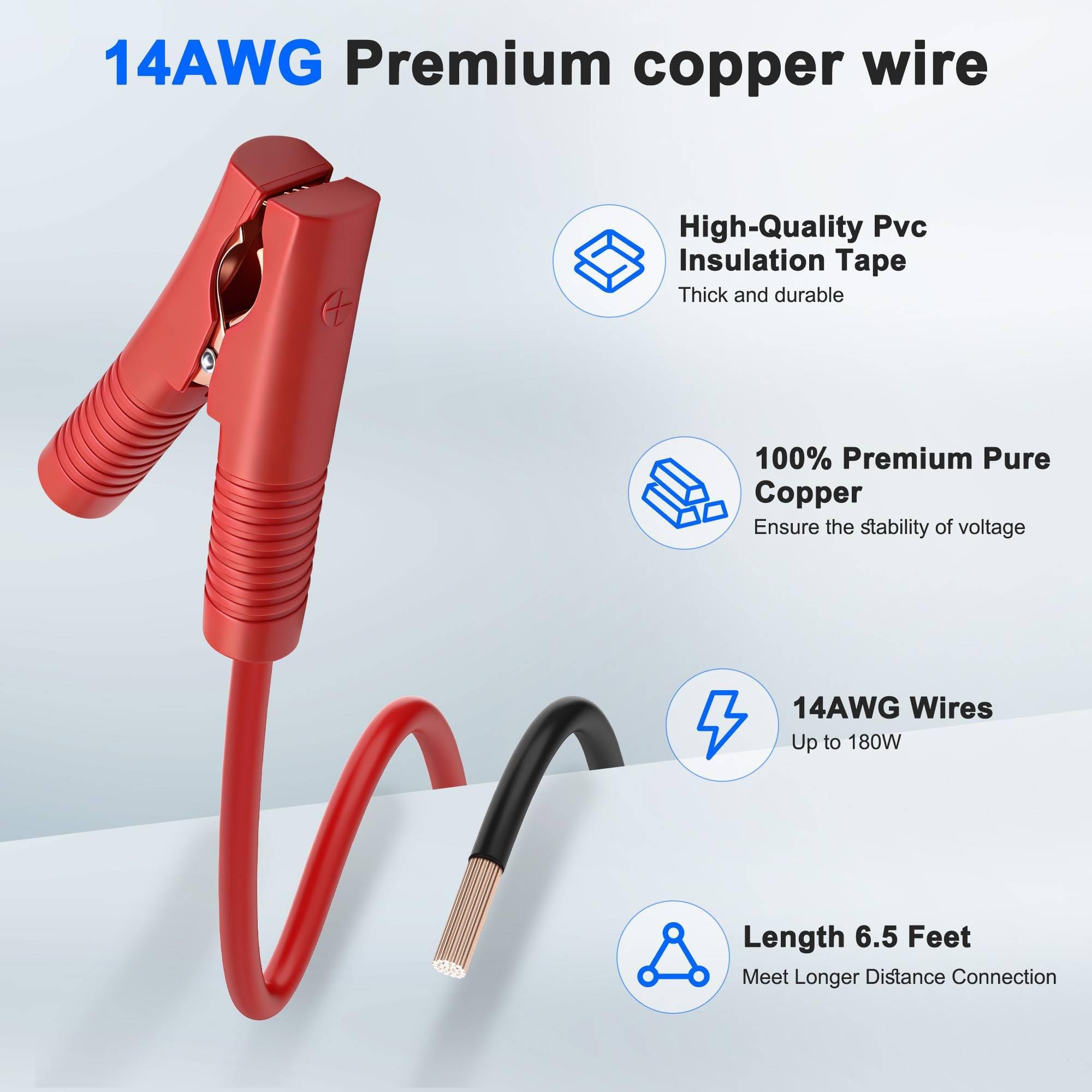 XMSJSIY Cavo di ricarica SAE a clip a coccodrillo, 12 V, 14 AWG, SAE a batteria, clip a coccodrillo, collegamento rapido, cavo di separazione con fusibile da 15 A e interruttore on/off, per auto