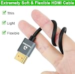 Thsucords Ultra Thin 8K 4K HDMI Cables 6.6FT 2 Pack, Slim & Flexible Soft High Speed HDMI 2.1 Cord Support 4K@120Hz 8K@60Hz48Gbps Compatible with Roku TV/HDTV/PS5/Blu-ray