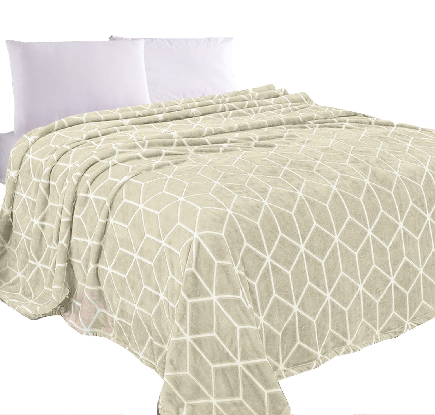 Elegant Comfort Luxury Velvety Feel Blanket, All-Season Lightweight Blanket, Ultra Plush, Soft, Cozy-Fuzzy Flannel Fleece for Couch, Sofa, Bed, Travel