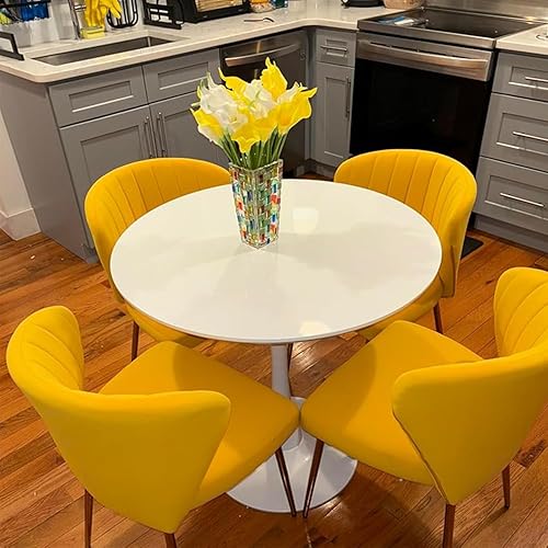 Miniatura 2 de Mesa redonda de comedor, moderna mesa de comedor de cocina de tulipanes de 31.5 pulgadas, con mesa de MDF de 0.7 pulgadas, mesa de granja de