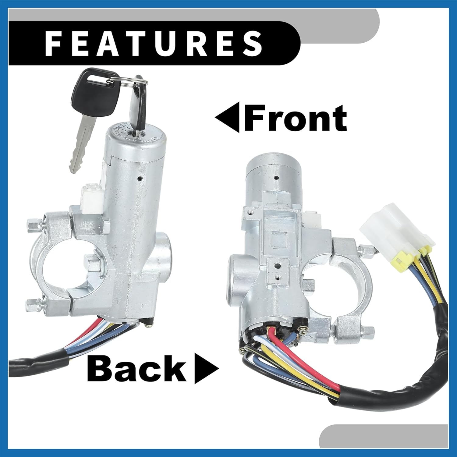 Ignition Lock Cylinder W/Keys No.D87004S100 - Car Ignition Switch Cylinder Lock Assembly - for Nissan Metal Silver Tone - for Nissan Door Lock Cylinder 1set Item Replacement