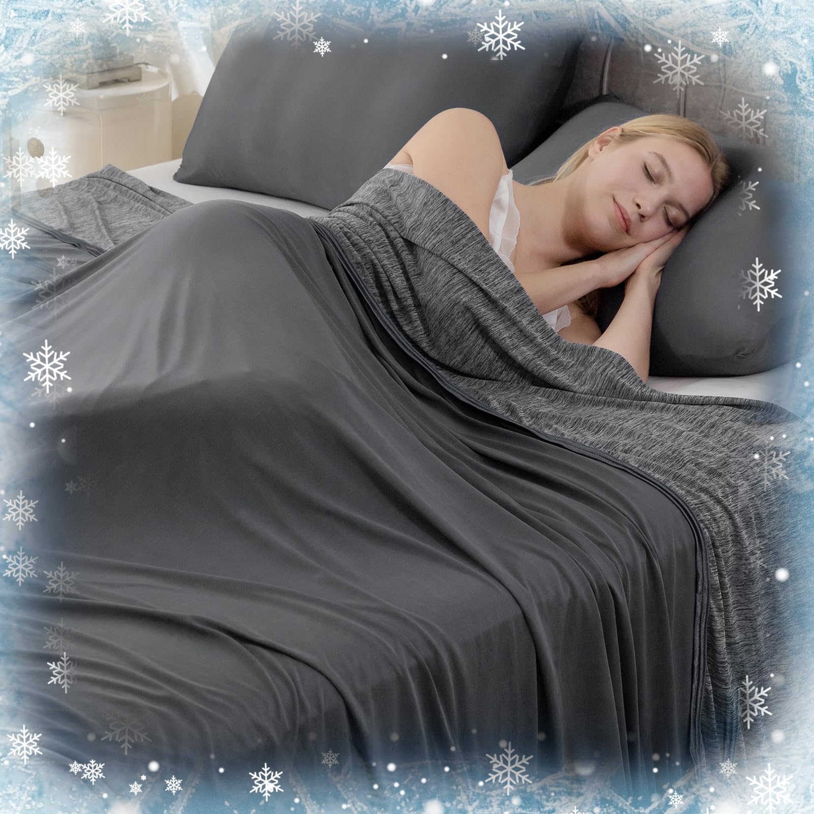 VIPBED Kühldecke Doppelgröße – Q-Max >0,5, 152x203 Cm, Für Heiße Schläfer, Atmungsaktiv