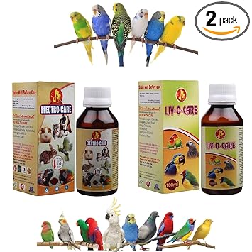 Pet Care International (PCI) Combo Electro Care and Liv-O-Care || Provide Essential Vitamins & Minerals for Healthy Bird Healthcare || 100ml