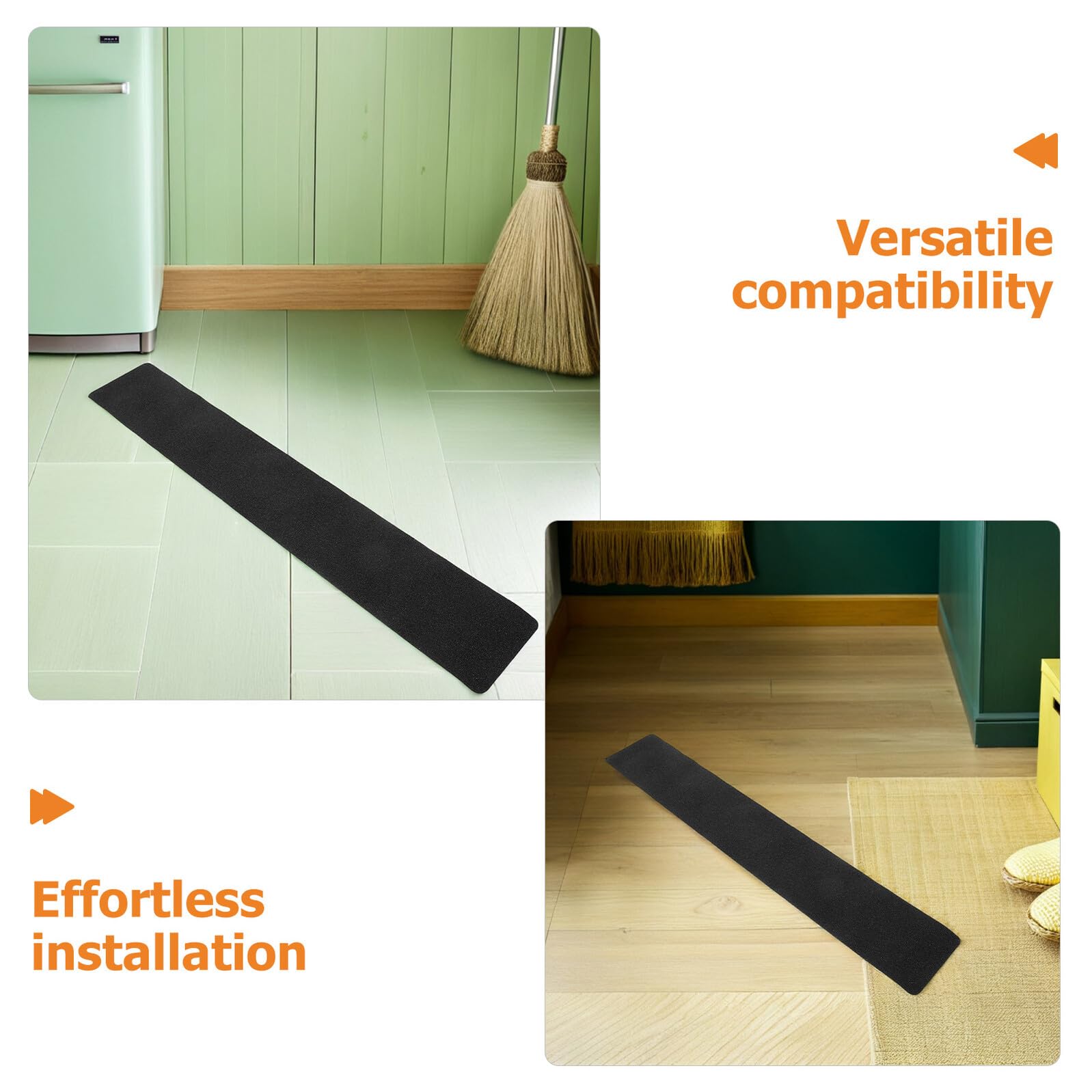 OUNONA Cinta Antideslizante para Escaleras 10 Piezas Adhesivo Autoadhesivo de PVC Negro 20X76 CM Tiras Antideslizantes para Peldaños Interiores y Exteriores Resistente al Agua y Alta