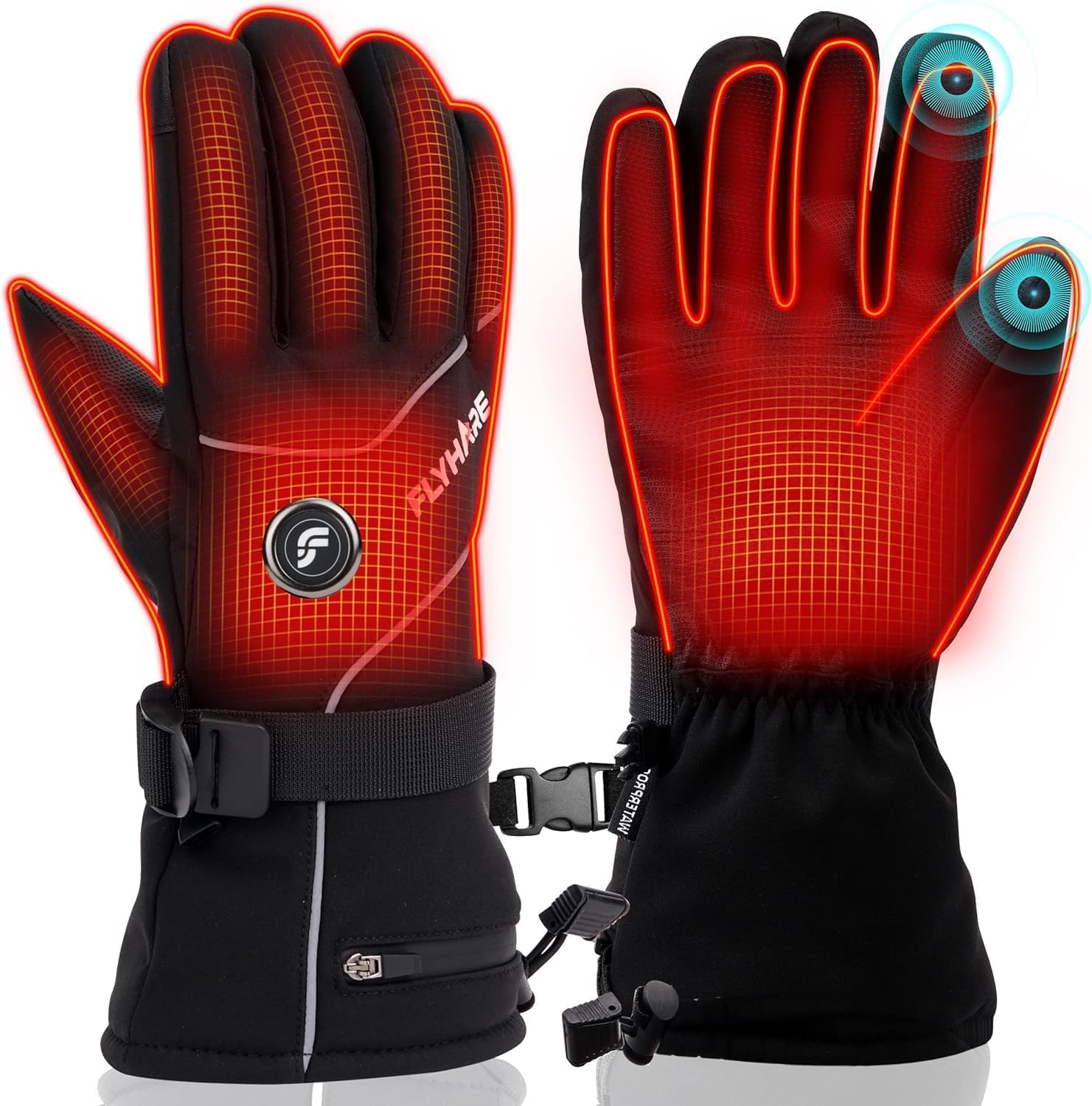 Flyhare Heated Gloves for Men Women,5000mAh Electric Heating Gloves