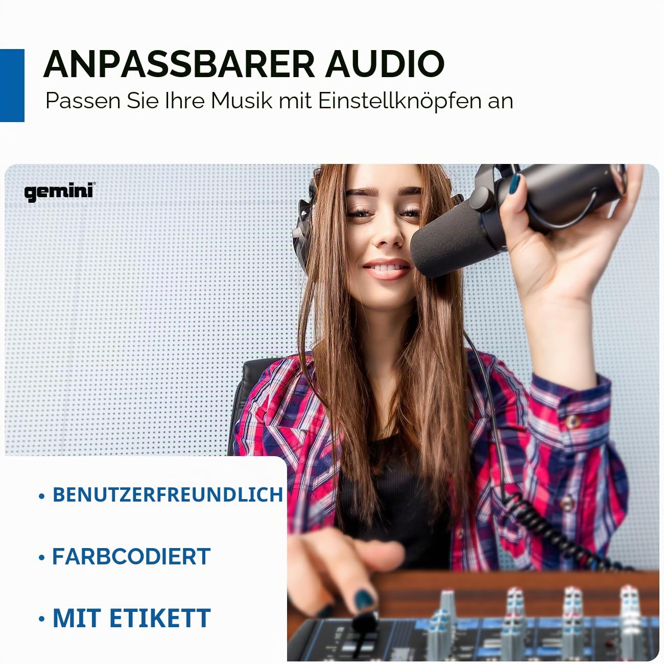GEMINI GEM 12 USB Mixer / Bluetooth / USB Media Player / Streaming / 12 Kanäle / DSP Effekte / Phantomspeisung