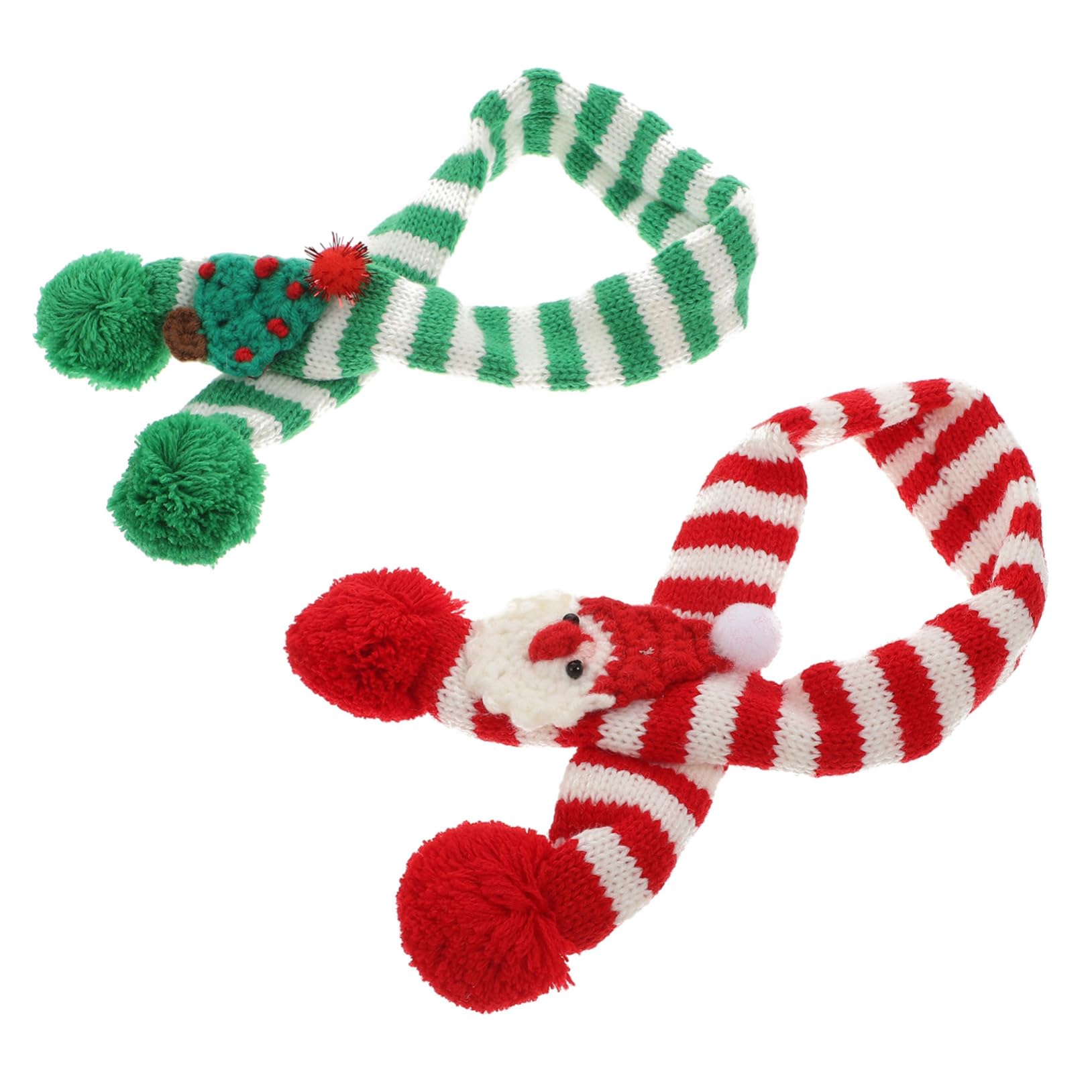 Écharpe tricotée de Noël pour animaux : lot de 4 foulards motif sapin et Père Noël