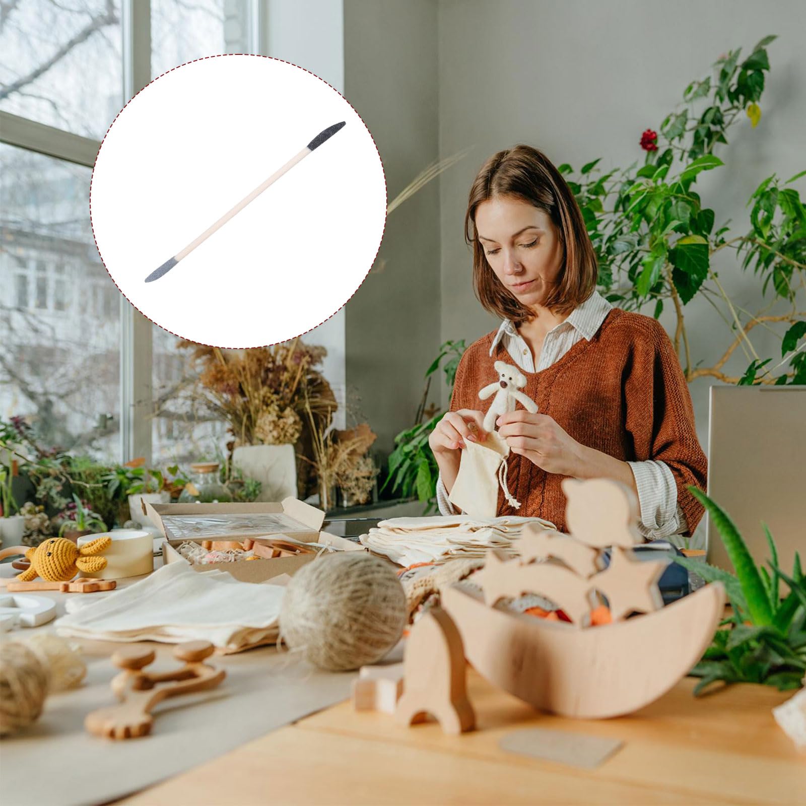 Macarrie Lot De 50 Bâtons De Ponçage Grain 280 Pour Modèles En Plastique Et Bois 13 X 0,5 Cm