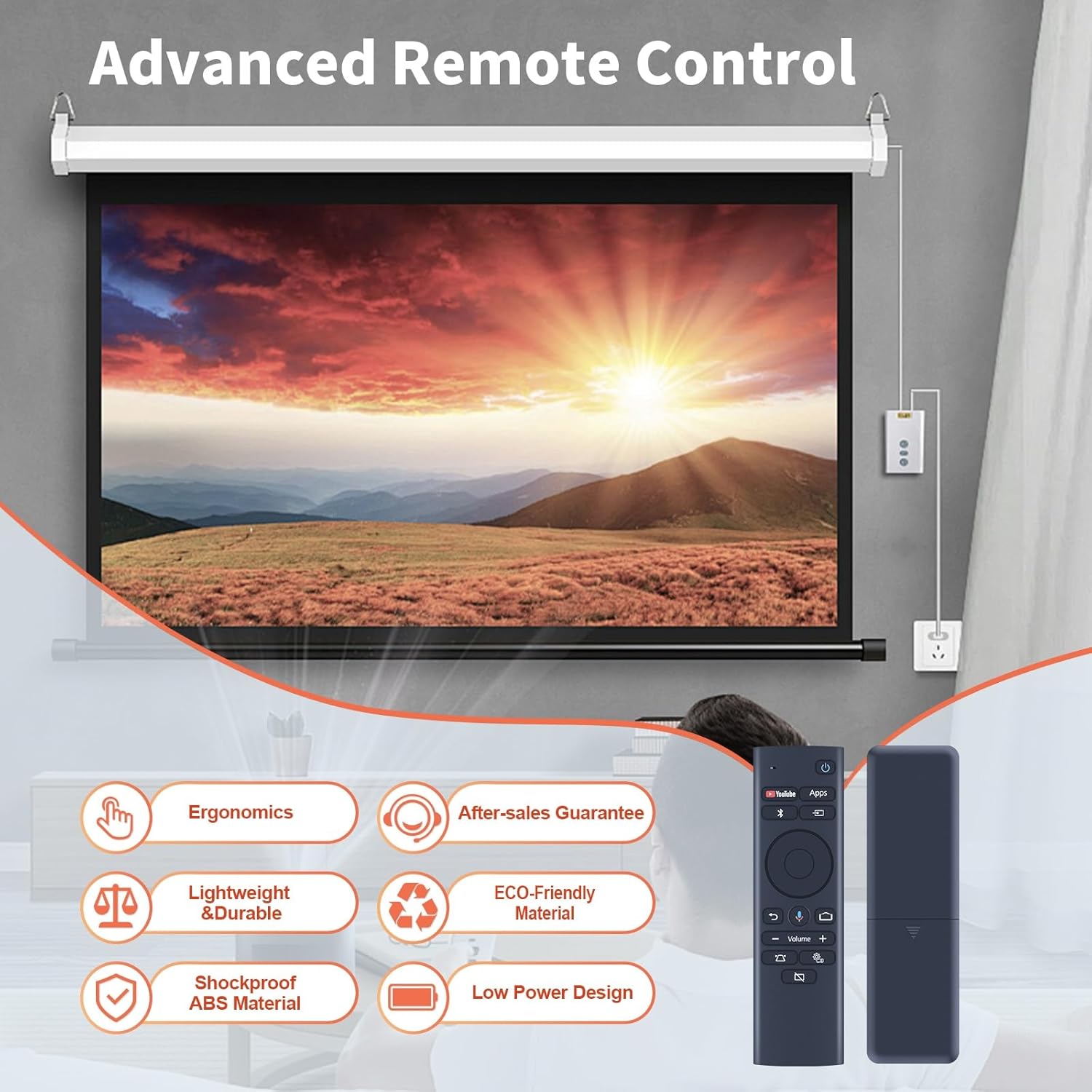 EH-LS300 New Voice Replacement Remote Control for Epson EpiqVision LS300 3LCD Short Throw Ultra Smart Projector 2212168 RC4261804 4261804 LS300W