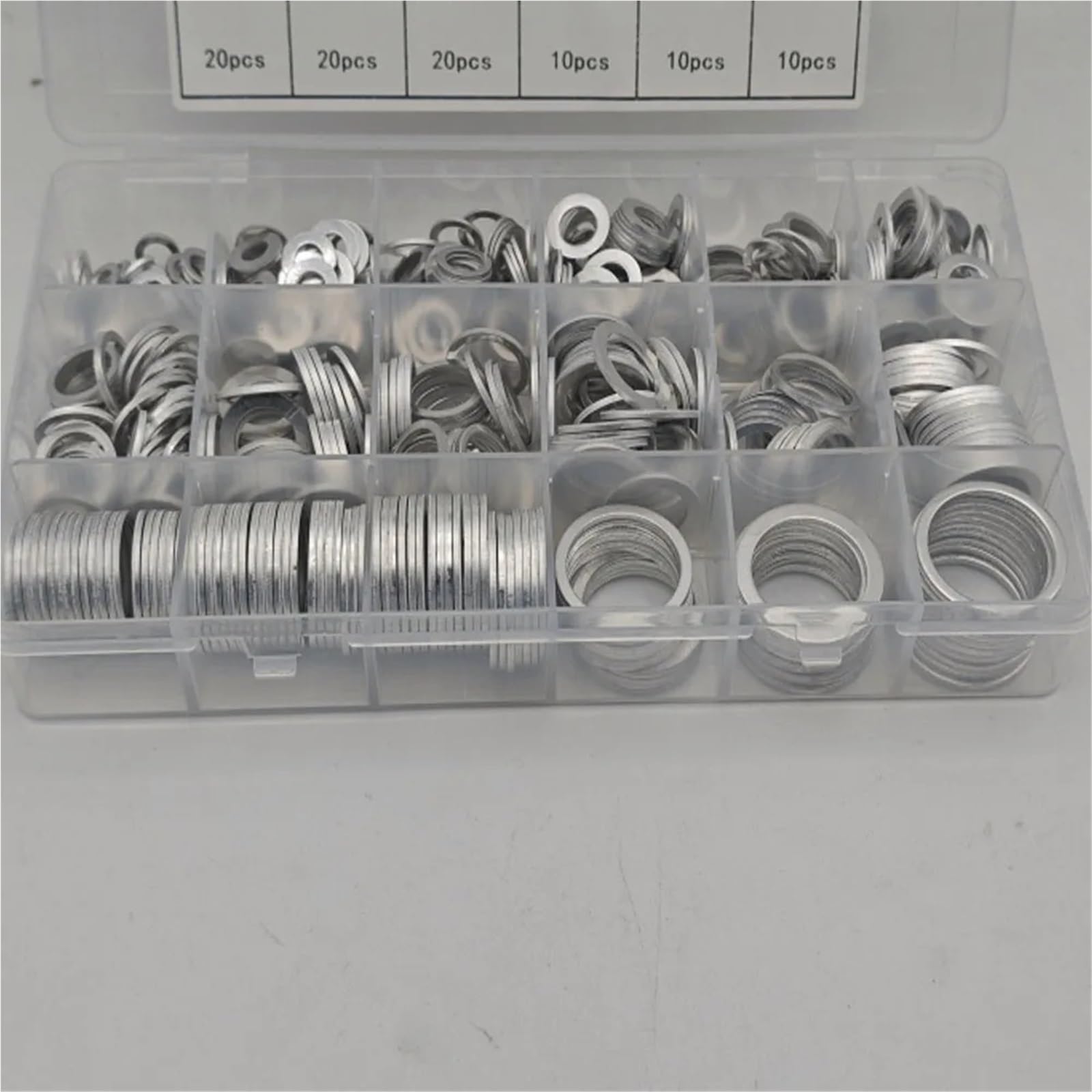 Lot de 580 joints de bouchon de vidange d'huile - 18 tailles - Bouchon de vidange en aluminium automobile M6-M24