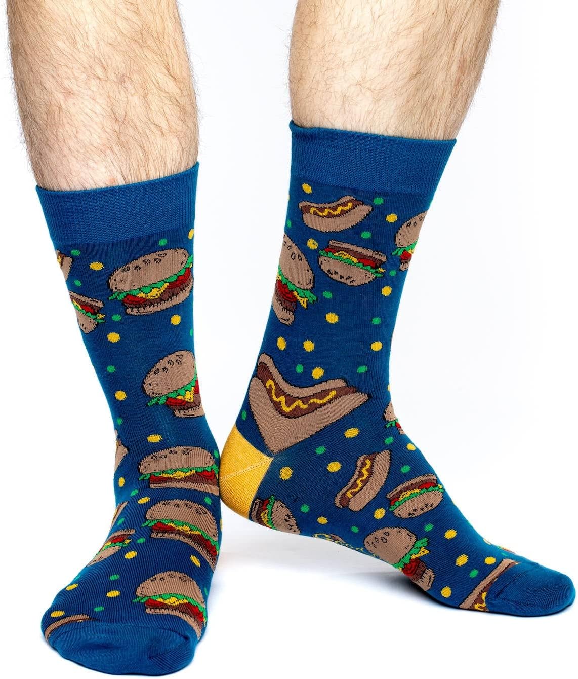 Good Luck Sock Men's Burgers & Hotdogs Socks, Big & Tall, Shoe Size 13-17 - Image 2
