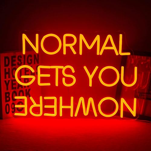 Wanxing Normal Gets You Nowhere Neon Schild Rot Neon Sign Schriftzug Inspirierend Neon Light Für Wanddeko Led Schild Leuchtreklame Für Schlafzimmer,Fitness- und Arbeitsbereiche - normal nowhere
