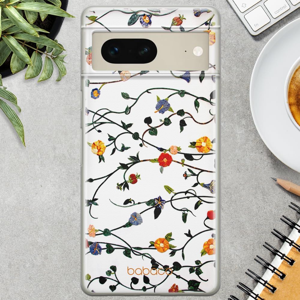 BABACO ERT Group Mobile Phone case for Google Pixel 7 Original and Officially Licensed Pattern Flowers 008 optimally adapted to The Shape of The Mobile Phone, case Made of TPU
