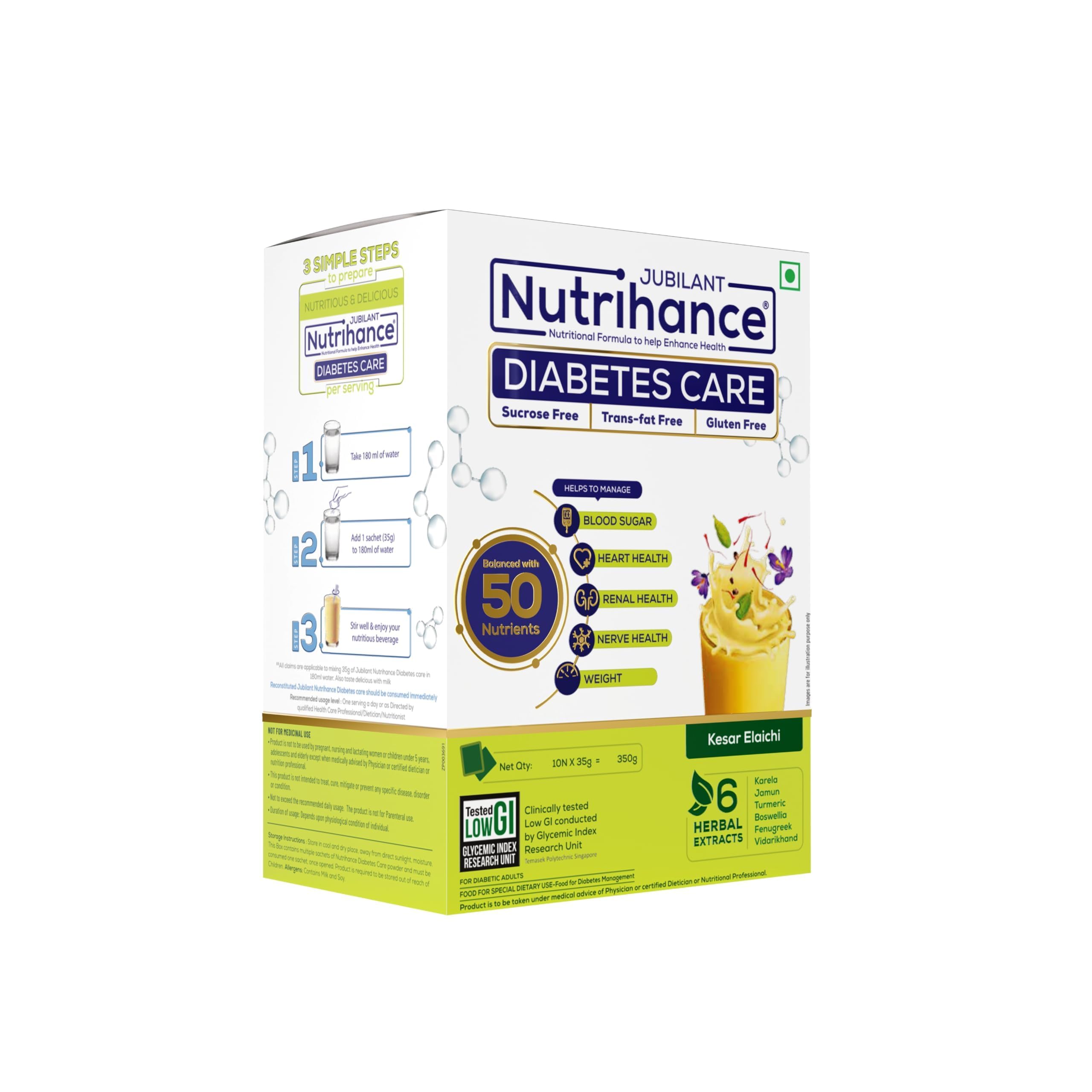 JUBILANT Nutrihance Diabetes Care Drink (350 g Kesar Elaichi Flavored)-picture-23