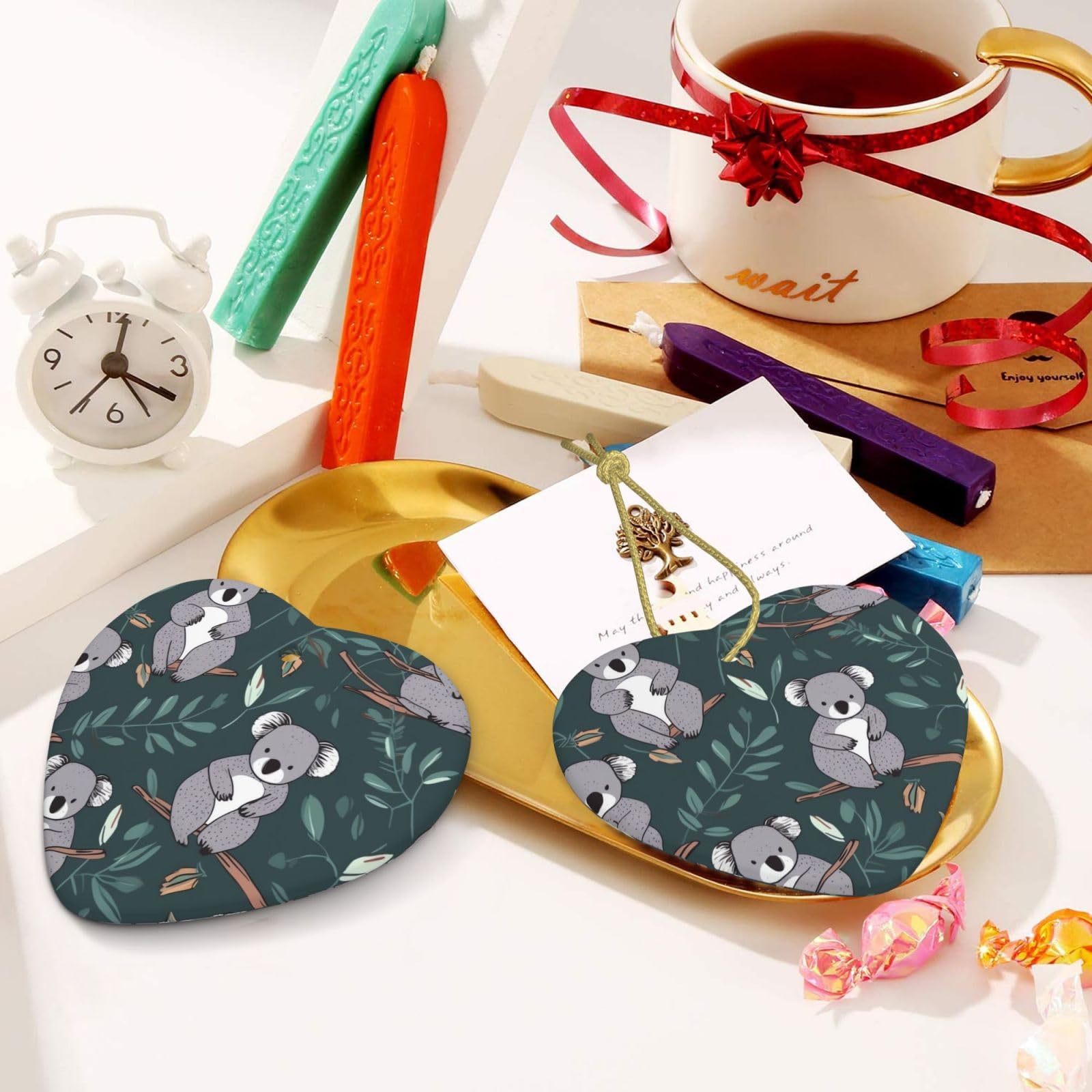 Tazza Personalizzata Con Koala Addormentato - Ceramica Rossa Per Regalo - 4