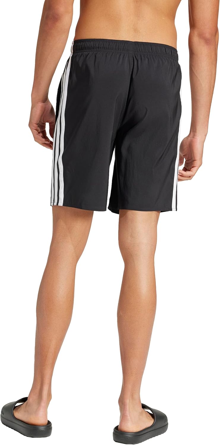 adidas Mens 3-Stripes Swim 8 Inch Shorts Casual Swimwear Casual Lightweight - Grey - Image 3