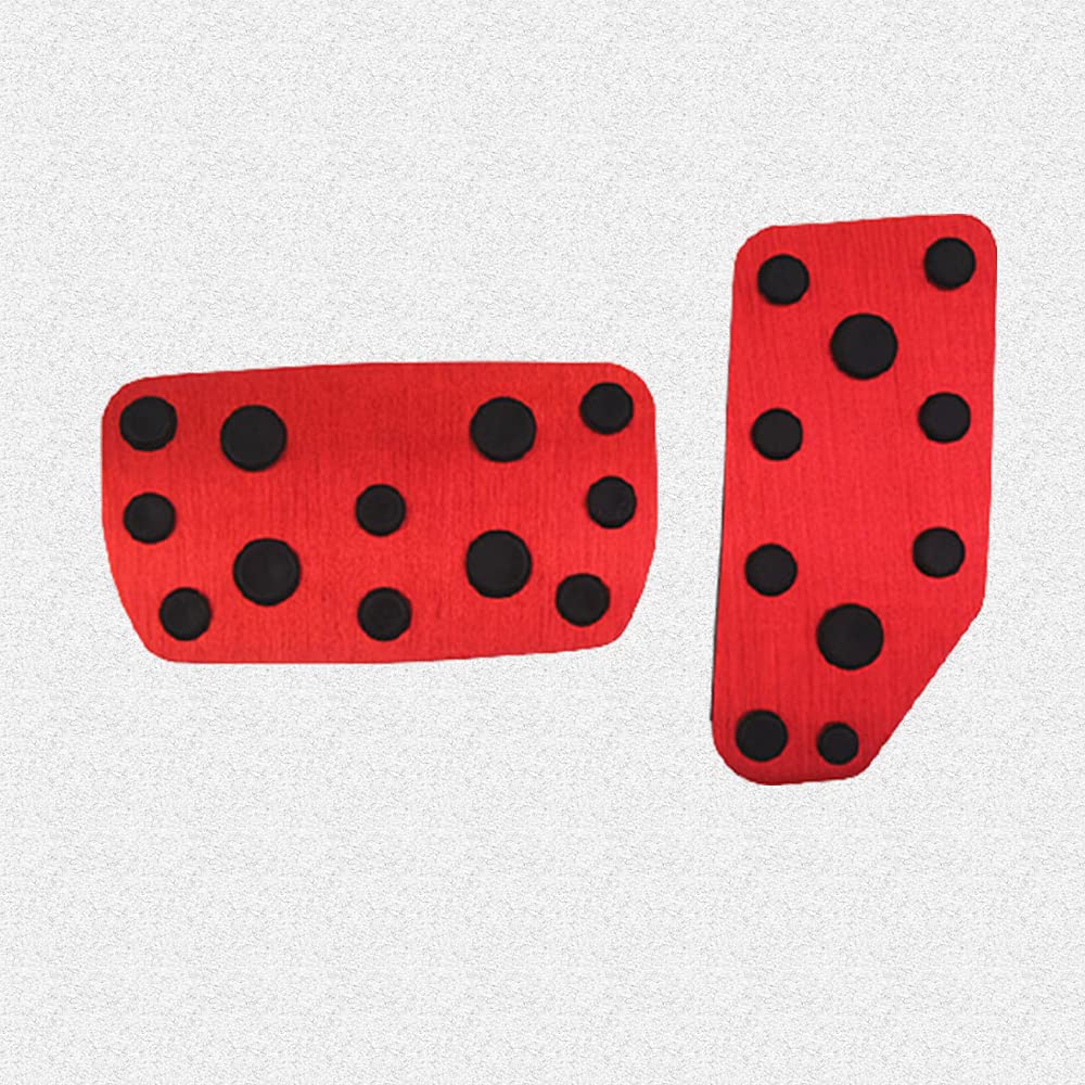 Great-luck aluminium alloy Gas Accelerator Pedal Covers,Anti-Slip No Drilling Brake Foot Pedal Pads interior accessories Kit 2 pieces/set(red) for Subaru Crosstrek Ascent Forester Impreza(2017-2021)