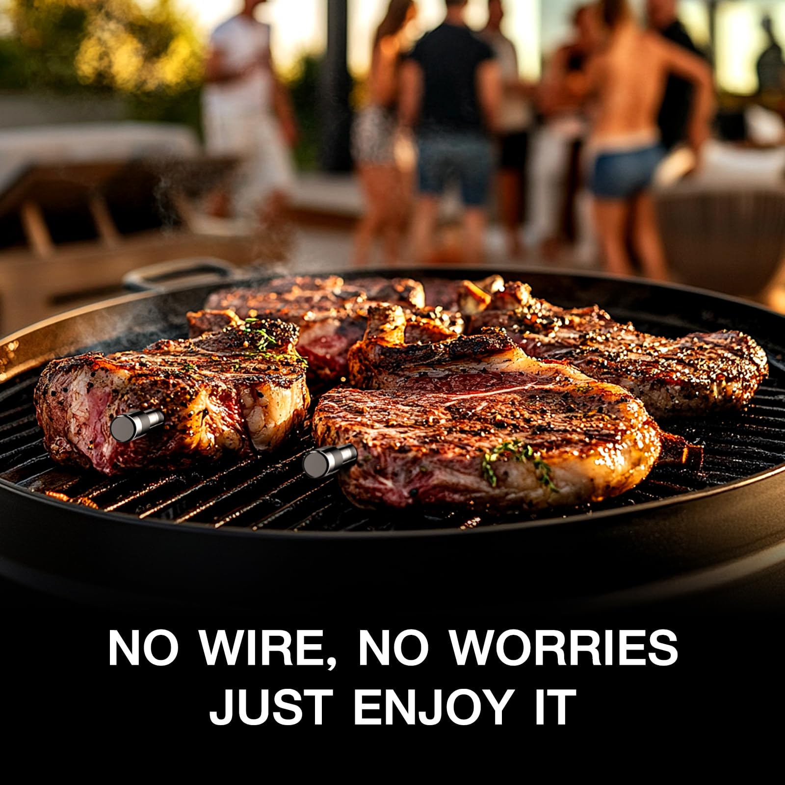 Paneceia Meat Thermometer Wireless with 2 Meat Probes, 800FT Long Range Bluetooth Thermometer Wireless Temperature Probes for Remote Monitoring of Grill, Oven, Smoker, Air Fryer, iOS & Android App - Image 2