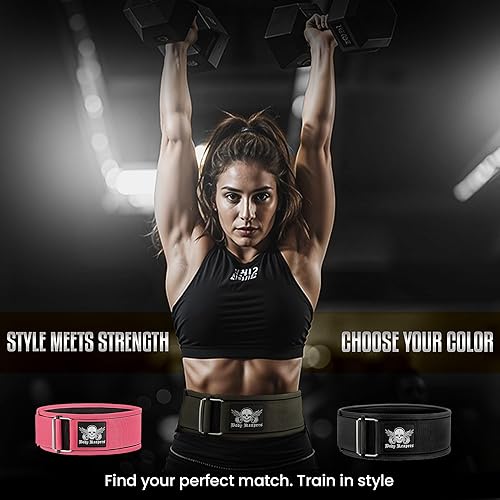 Miniatura 6 de Body Reapers Cinturón de levantamiento de pesas para hombres y mujeres cinturón de peso muerto con hebilla de metal autobloqueado y cinturón de