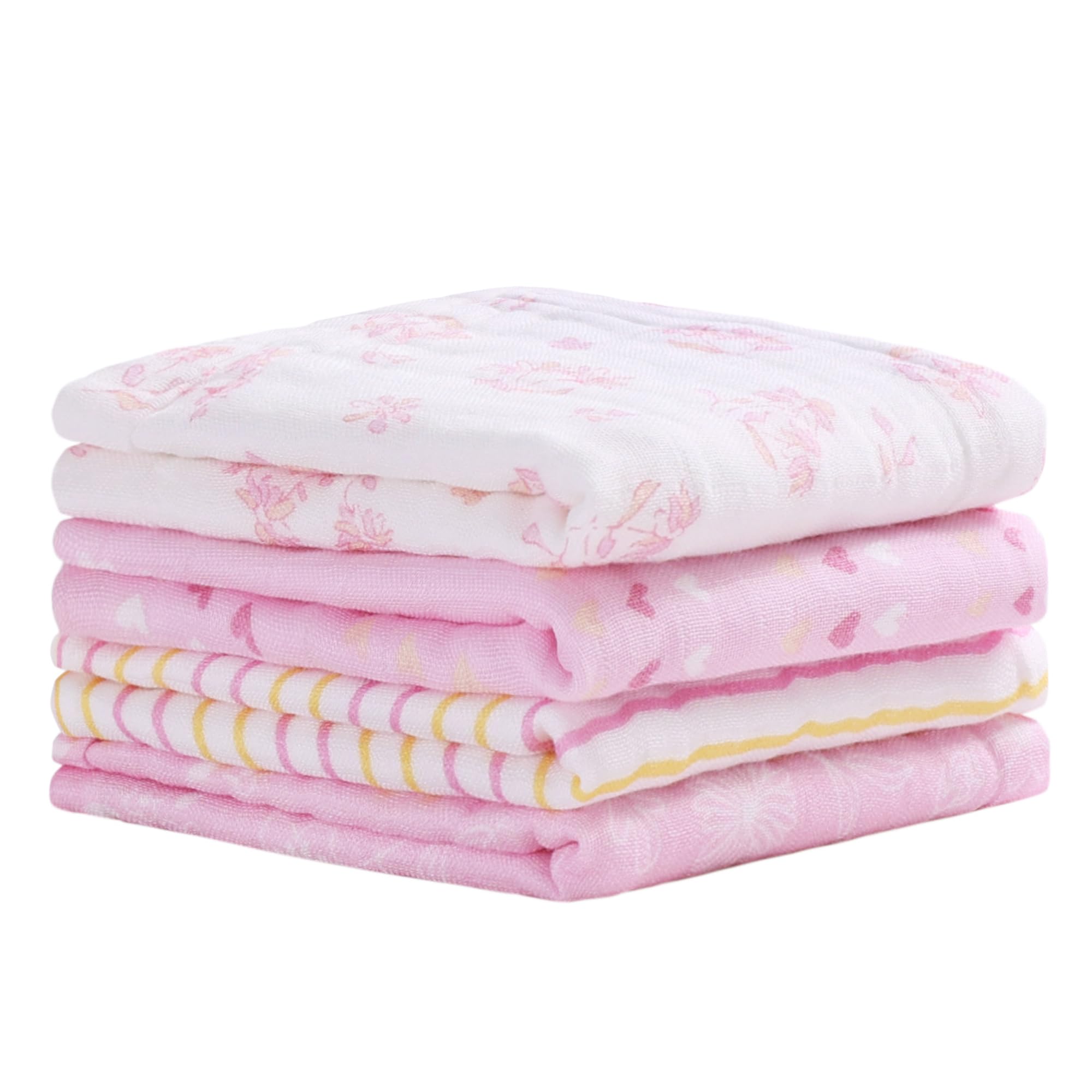 Viviland Baby Muslin Burp Cloths Super Absorbent Washcloths for Baby Girl and Boy 10 x 20 inches 6-Layer
