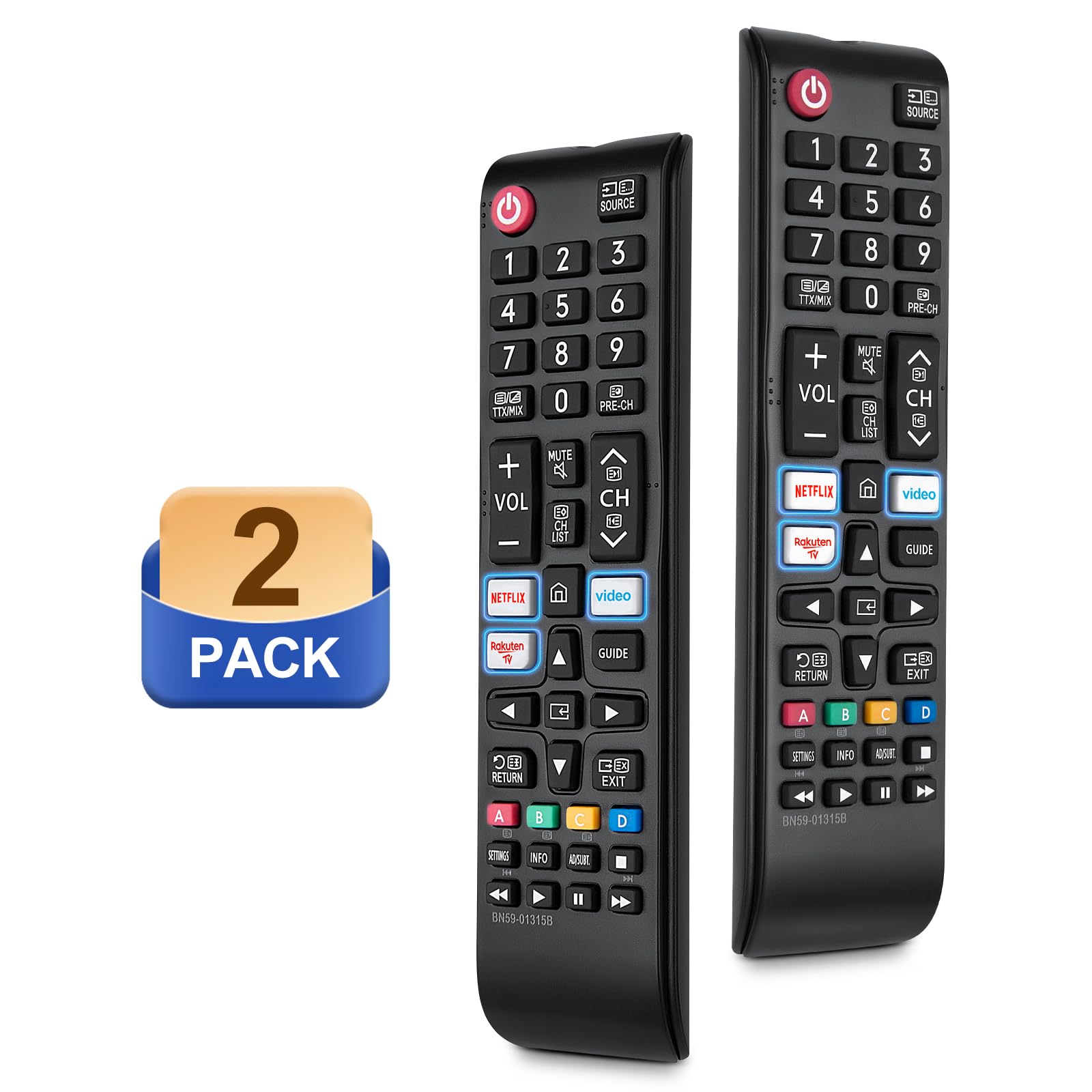 Universale per Samung-TV-Remote-Control-Sostituzione, Compatibile con Tutti i Modelli Samung Smart TV (confezione da 2)