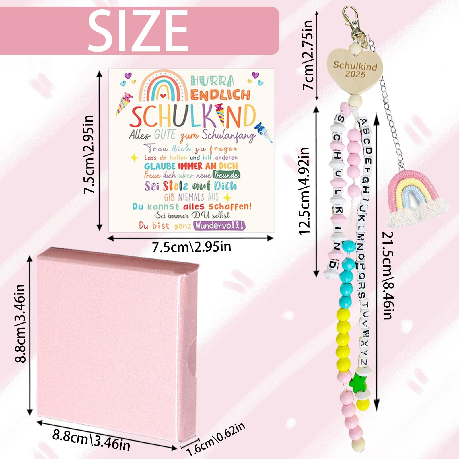 Collana per bambini di scuola 1° classe con confezione regalo, 2025
