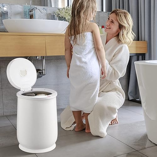 Vista 8 de Tangkula Cubo calentador de toallas de 21 litros para baño, calentador de toallas grande con tapa abatible, apagado automático en 60 minutos, se