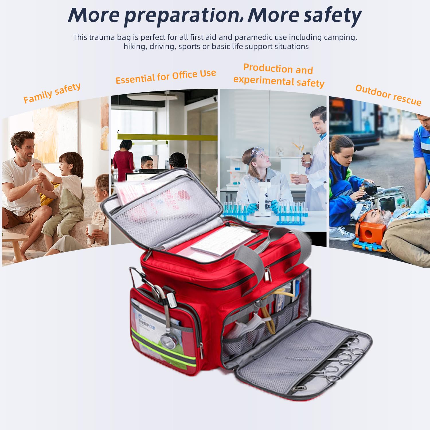 Kit di pronto soccorso kit di emergenza vuoto per viaggio in casa per escursionismo sul lavoro di lavoro e usura impermeabile di pronto soccorso esterno resistenza alla striscia riflettente regolabile