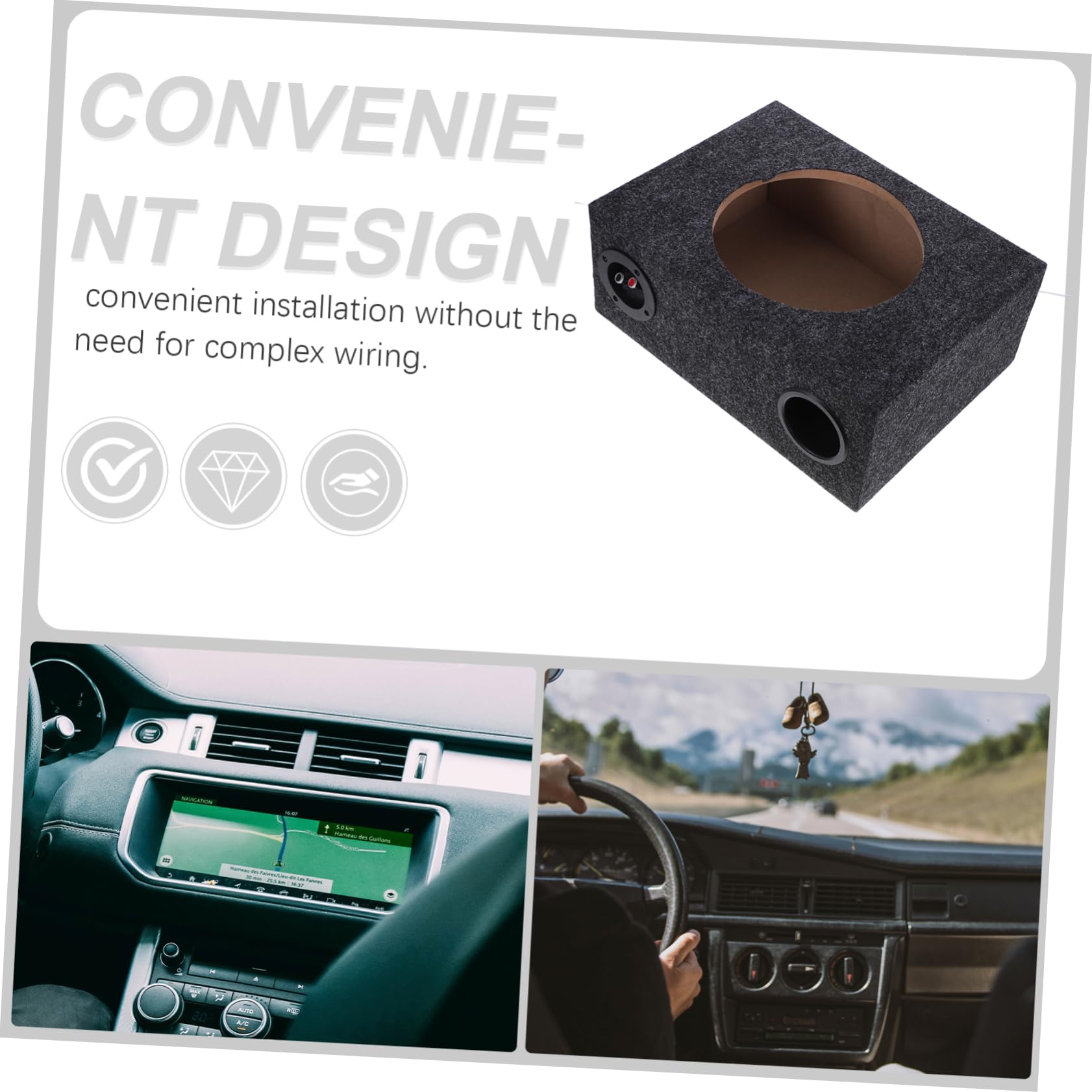 Cabilock Gehäuse Für Subwoofer Auto-subwoofer-Box Aus Holz Abs Und Zinklegierung Für LKW Und Fahrzeug Mit Abdeckung Für Soundsystem