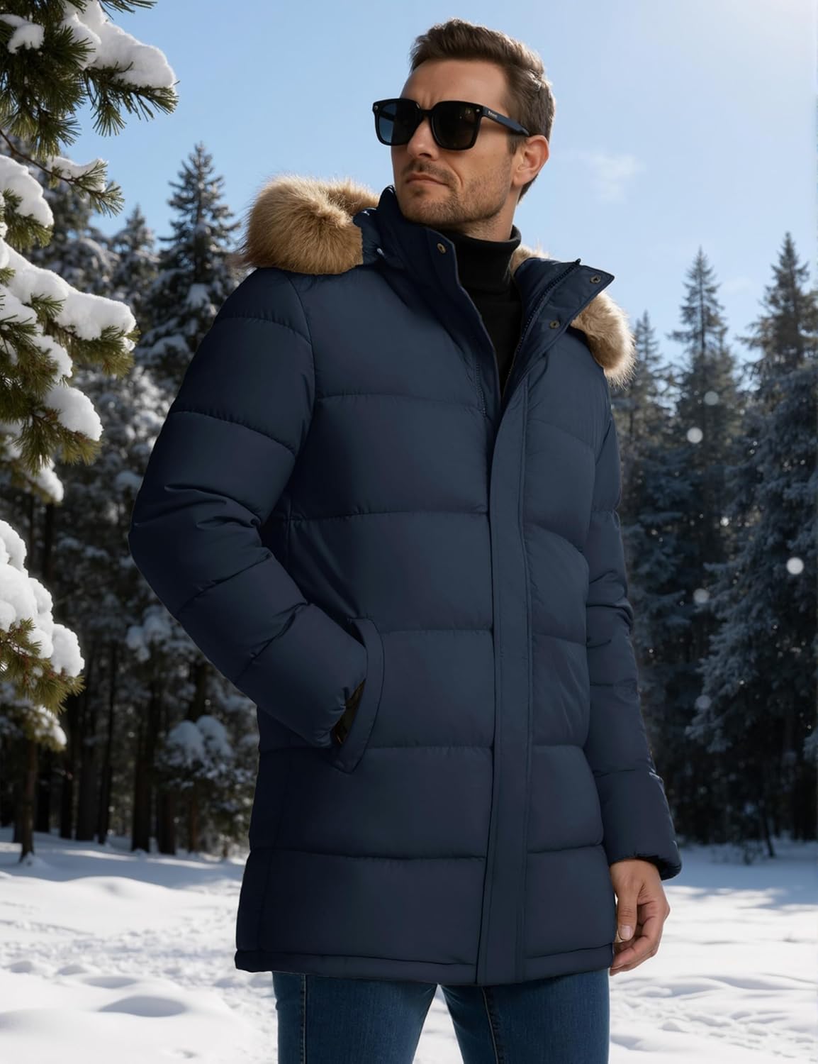 MAGCOMSEN Men's Winter Jacket Water Repellent Windproof Warm Thicken Fleece Lined Coat Warm Thicken Winter Parka Jacket - Image 2