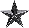 VHC Brands Patriotic Faceted Metal Star Black Wall Hanging 4x4, Independence Day Decor, American Star Design, Distressed Appearance Metal Wall Hanging, Star Shape, Country, Charcoal Black
