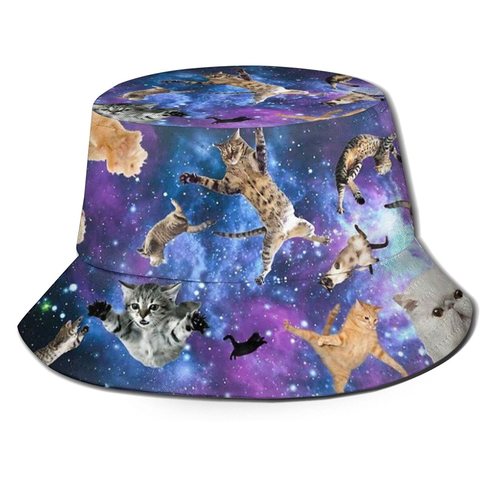 Lsjuee Cute Cat Bucket Hat Cat Printed Bucket Hats Cat Lover Hat Cute Cap for Unisex Outdoor