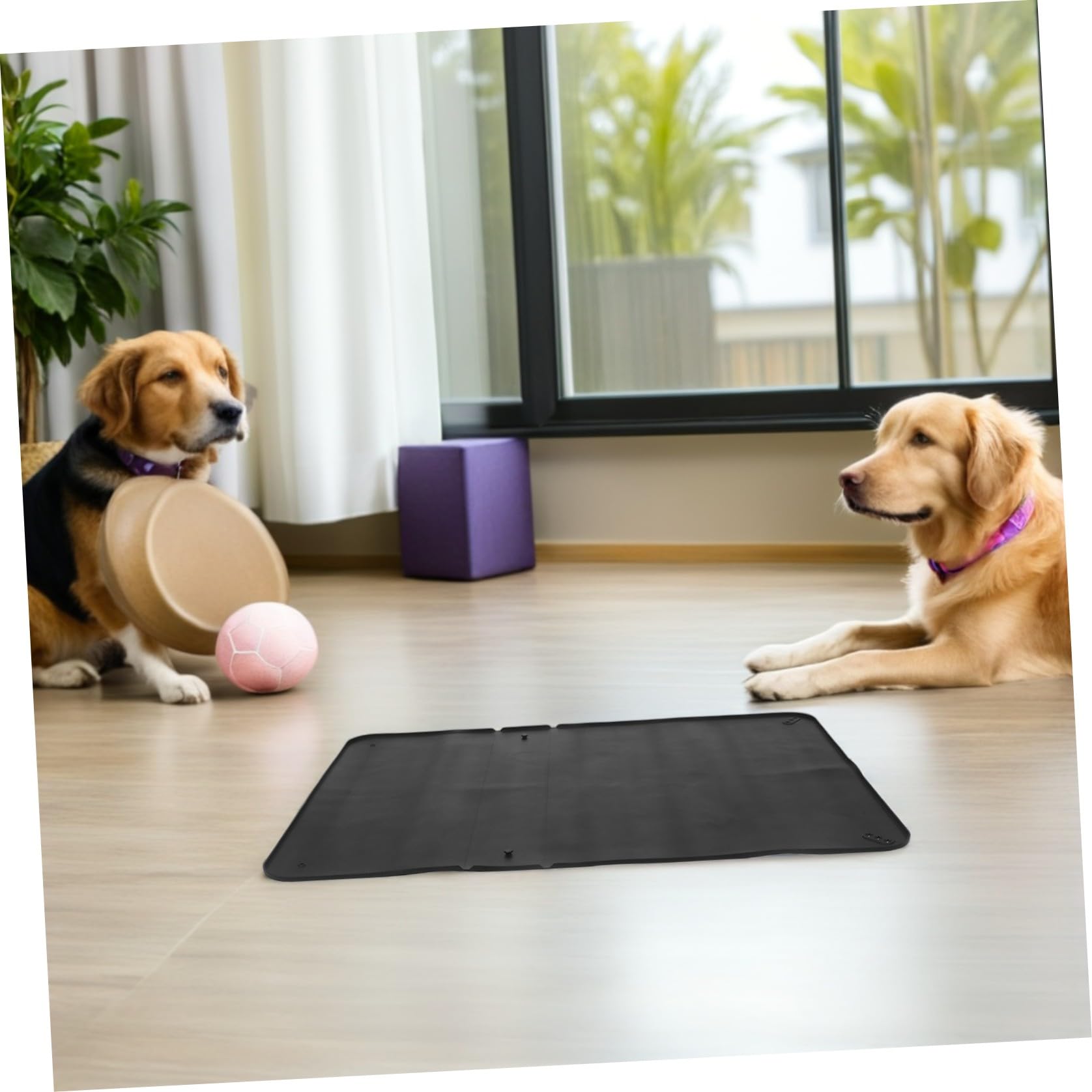 Porta Traversine per Cani in Silicone con Ventose, Tappetino Lavabile Antiscivolo 34" X 25" per Addestramento e Protezione Pareti e Pavimenti