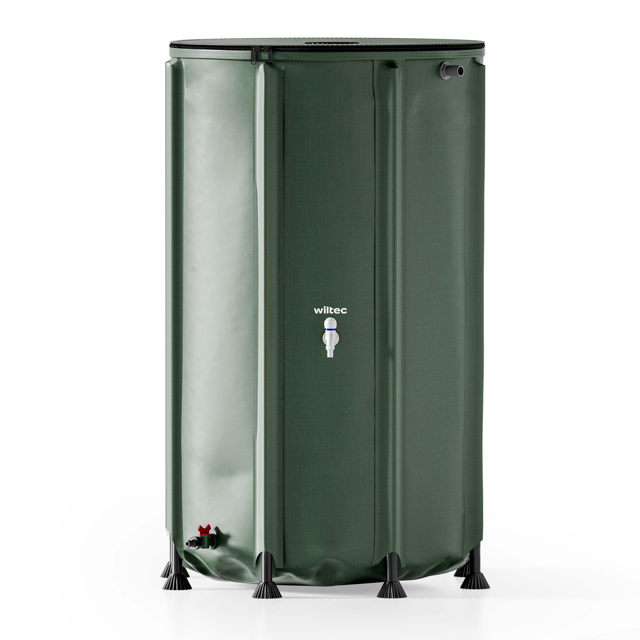 Wiltec Collapsible Water Container 500 Liter Rain Water Tank with Overflow Protection for Practical Water Storage Water Butt Barrel Portable Rain Catcher Collector Gardening Watering Plastic Feet